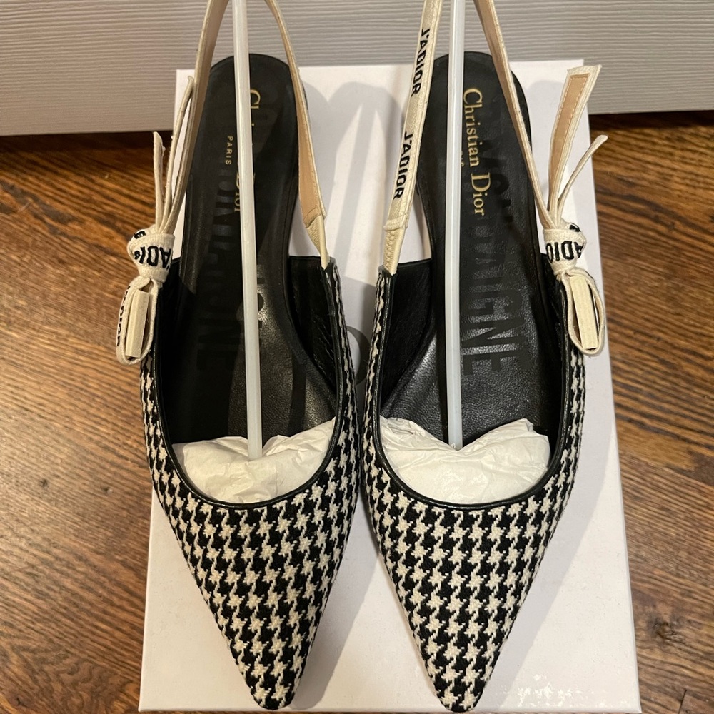 SOLD Dior J’adior Slingback Ballerina Flat 41.5 Houndstooth